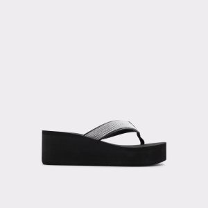 Sandalias Aldo Chima Flip Flops Negras Plateadas Multicolor | 9360482-IK