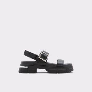 Sandalias Aldo Corinne Planos Sandal - Lug Sole Negras | 9481367-EG