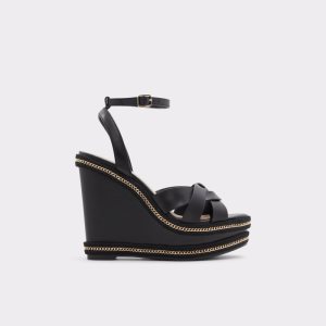 Sandalias Aldo Droyers Wedge Sandal - Wedge Negras | 0516829-NP