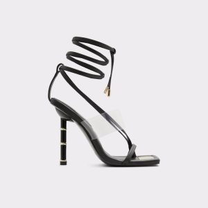 Sandalias Aldo Elektra Tiras Tacón Sandal Negras | 8745623-KF