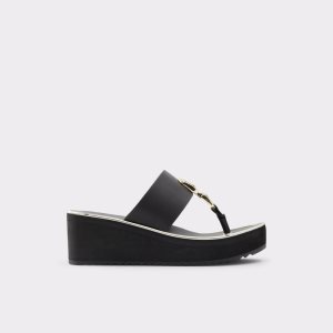 Sandalias Aldo Toea Tanga Sandal - Wedge Negras | 3907264-MD