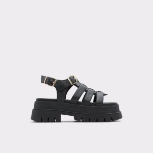 Sandalias Aldo Velma Tiras High Sandal - Lug Sole Negras | 1984206-GF