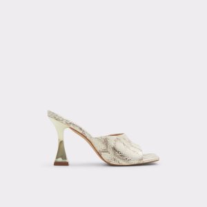 Zapatos Tacon Bloque Aldo Selah Tacón Mule Doradas | 4398127-XF
