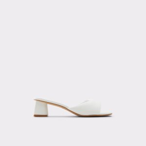 Zapatos Tacon Bloque Aldo Simalia Tacón Mule Blancas | 9745312-TA