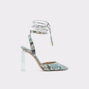 Zapatos Tacon Bloque Aldo Tilah Tiras Tacón Verde Claro | 1247356-GX