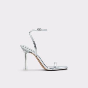 Zapatos Tacon Bloque Aldo Vivanti Correa Tacón Sandal Plateadas | 1420586-IW